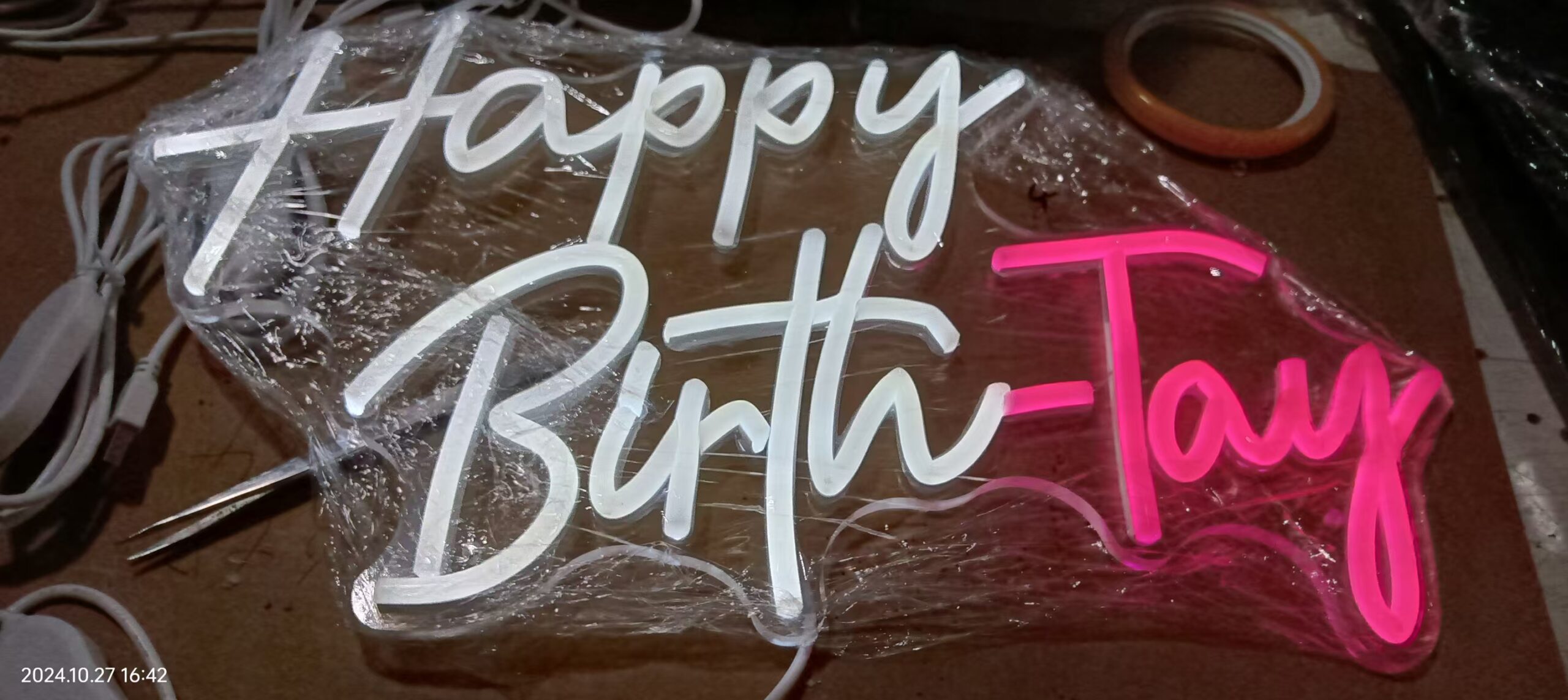 "Happy Birth-Tay" LED Neon Sign