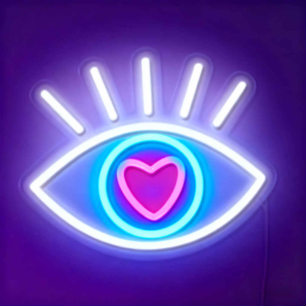 Evil Eye Heart LED Neon Sign