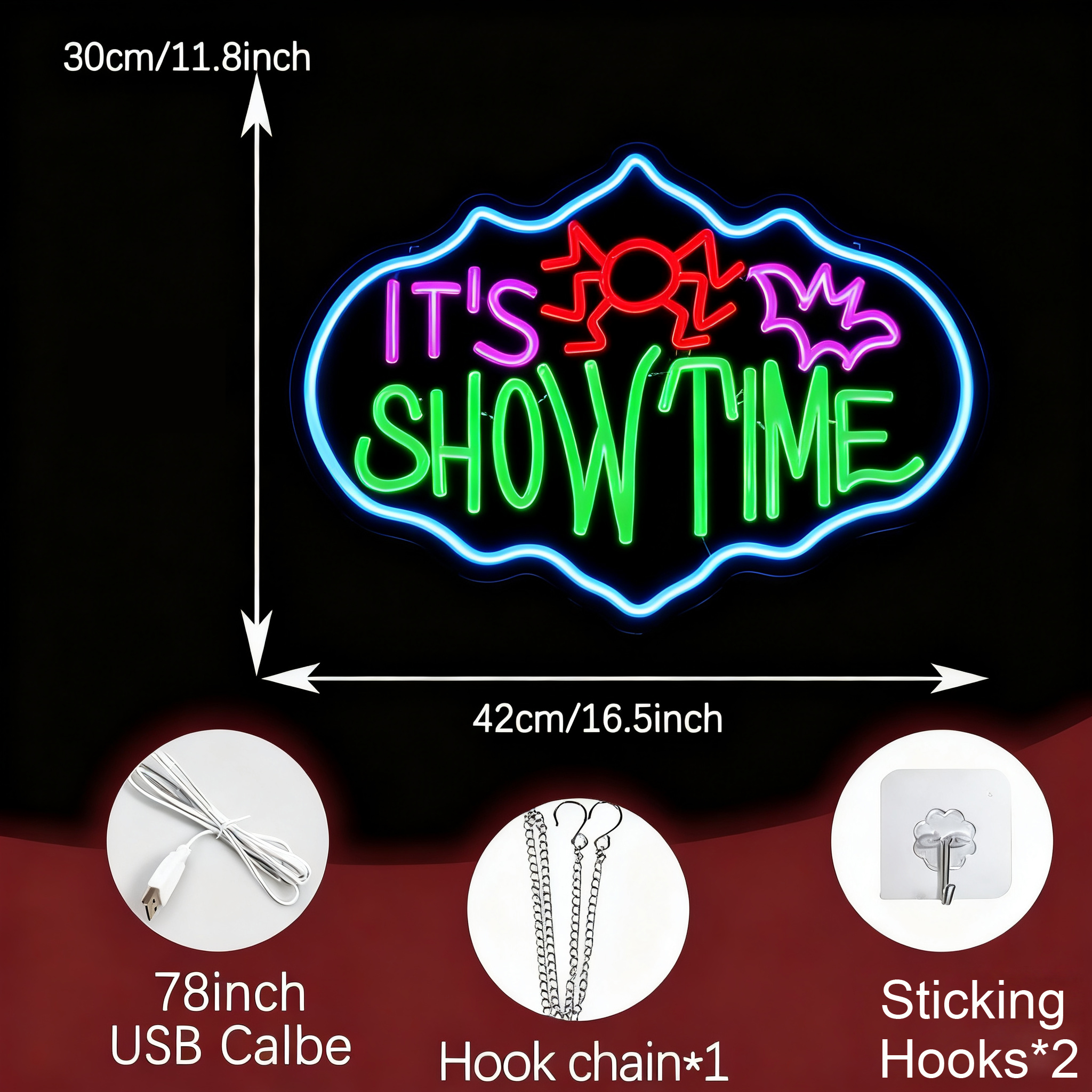 "It's Showtime" LED Neon Sign
