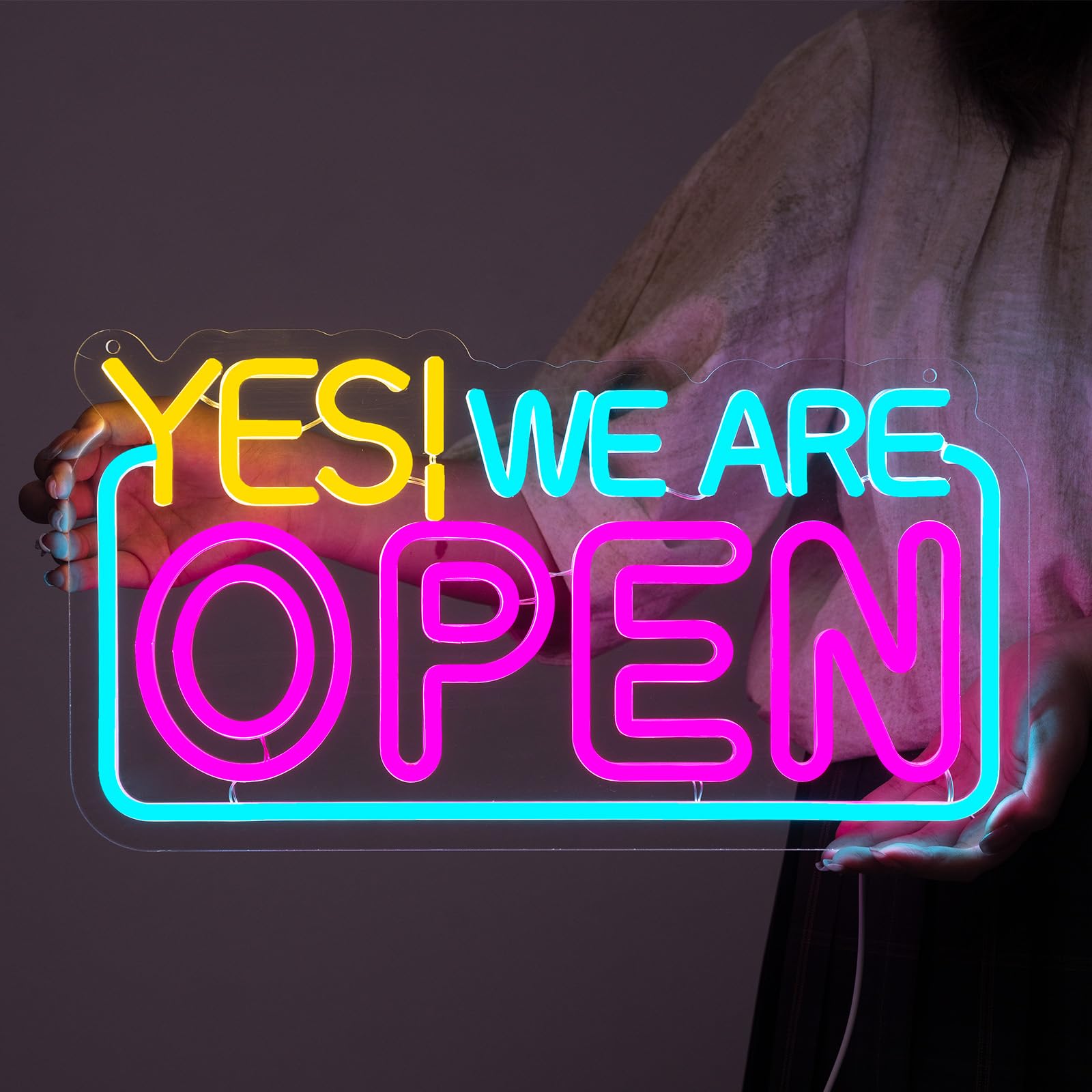 "YES! WE ARE OPEN" LED Neon Open Sign