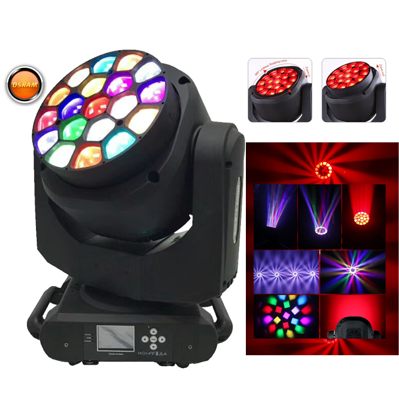 new rh 6519 19x15w 4in1 zoom rotating lens moving head b eye 53