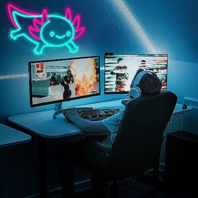 Home Cute Axolotl LED Neon Sign